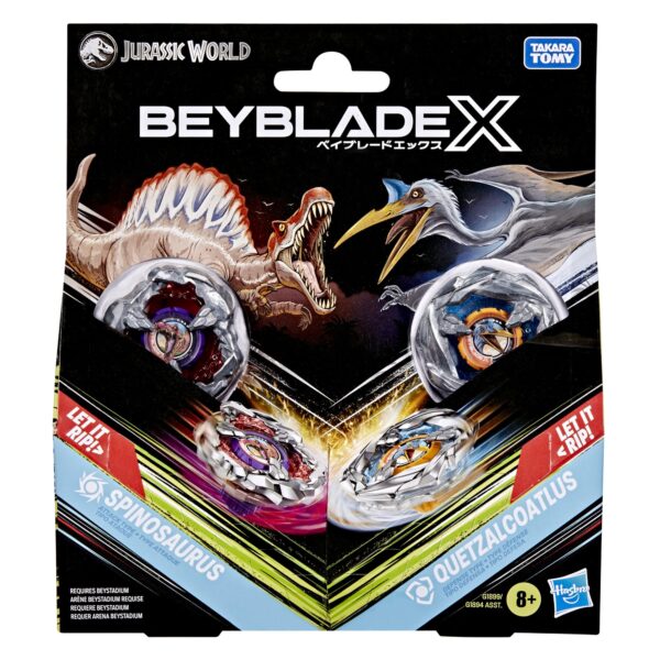 Beyblade X Jurassic World Spinosaurus vs. Quetzalcoatlus Multipack – Kampfkreisel-Set mit 2 Startern