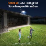 INTELAMP Solar-Straßenleuchte 3000 LM mit Doppelsensor & Fernbedienung – Intelligente Bewegungserkennung – Bild 2