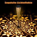 2er Set Metall Solarleuchten mit Rostoptik – Warmweiße LED Gartenbeleuchtung IP65 für Außen – Bild 3