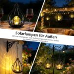 KagoLing 2er Set Solar-Laternen Tropfen mit Craquelé-Glas – Warmgelbes Licht für Garten & Balkon – Bild 5