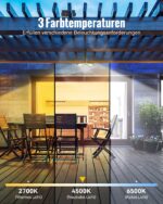 FabStyl Solar-Hängelampe 3000LM mit Bewegungsmelder & 3 Farbtemperaturen – Fernbedienung IP65 – Bild 2