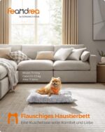Feandrea Hundebett 65x45 cm mit Plüsch & PP-Polsterung – Waschbares Hundekissen BOBBEE – Bild 2