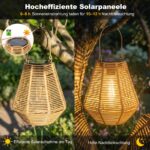 Pearlstar Boho Solar Lampions 2er-Pack Handgeflochten – Hängend/Stehend, IP44 Wasserdicht – Bild 3
