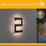 Paulmann LED Solar Hausnummer 2 – IP44 Warmweiss mit wechselbarem Akku – Bild 4