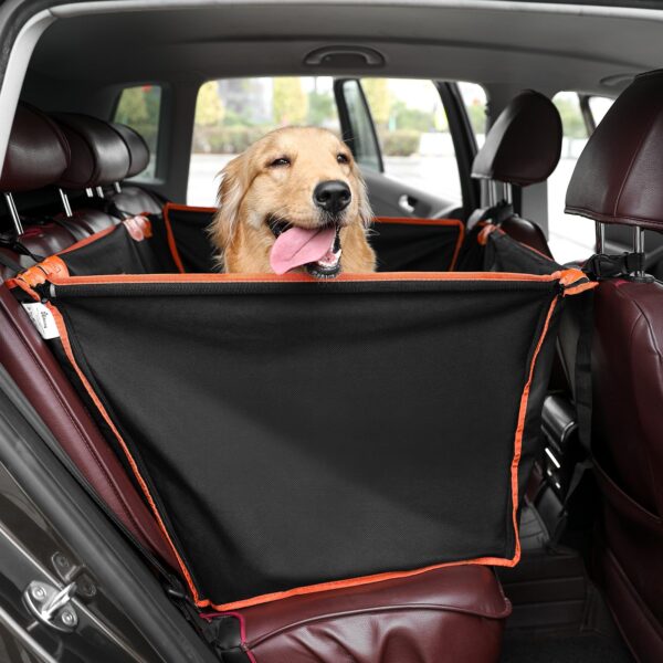 Pecute Hundeautositz Rückbank 70x50x55 cm – Wasserdicht & Kratzfest für mittlere bis grosse Hunde
