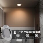 LED Einbaustrahler 230V 3W Flach – IP44 Deckenspots für Bad & Küche | 4er Set Silber Warmweiss – Bild 5
