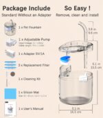 HAPUP Katzenbrunnen 1,8L mit Doppelmodus & Aktivkohlefilter – Intelligenter Wasserspender für Katzen & Hunde – Bild 6
