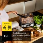 YOER VitaSave FD01S Dörrautomat Edelstahl – 450W Dehydrator mit 6 Ebenen & Timer – Bild 4
