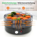 NutriChef Dörrautomat mit 5 Einschüben – Nährstoffschonendes Dörrgerät für Obst, Fleisch & Gemüse – Bild 5