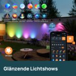 Linkind Smart RGB Solarlampe SL5C mit App & Musiksync – 16 Mio. Farben für Garten & Terrasse, 2er Set – Bild 2