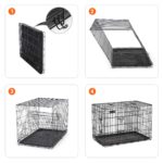 Feandrea Hundekäfig 122x74,5x80,5 cm – Zusammenklappbar mit 2 Türen für große Hunde – Bild 5
