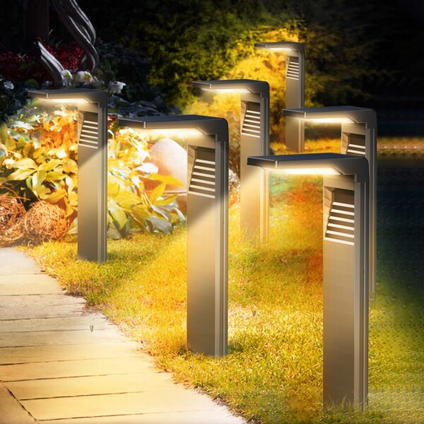 Boadw Solar-Wegeleuchten 6er Set mit 2 Helligkeitsmodi – IP64 Gartenbeleuchtung für Aussen