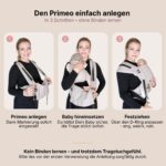 Hoppediz Primeo Babytrage ab Geburt – Ergonomische Vollschnallentrage aus Bio-Baumwolle – Bild 7