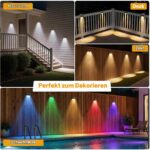 NIORSUN Solar Wandleuchten 4er Set mit 11 Modi & 9 Farben – IP65 Zaunleuchten für Garten – Bild 6
