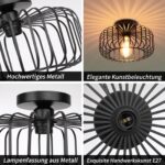 FRIDEKO HOME Deckenlampe schwarz Ø30cm – modernes Metalldesign mit E27-Fassung – Bild 6