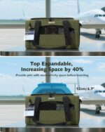 Pecute Katzentransportbox erweiterbar, flugzeugtauglich – 42x28cm grün für Katzen & kleine Hunde – Bild 4