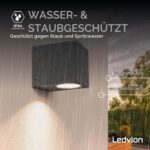 Ledvion Cube Wandleuchte IP54 35W GU10 dimmbar – Moderne Aussenbeleuchtung für Fassade & Terrasse – Bild 3