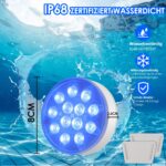2er Set LED Poolbeleuchtung Unterwasser mit Fernbedienung – 16 Farben & 12–18h Akkulaufzeit – Bild 6