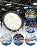 HAPYLUMI LED Hallenstrahler 100W, 2er Set – 10.000 Lumen UFO Werkstattlampe IP65 – Bild 7
