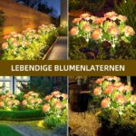 SYAKZK Solarleuchten Dahlie 2er-Set – Warmweisse Gartenbeleuchtung IP65 wetterfest – Bild 7