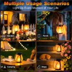2er Set Solar Flammenlaterne mit Hanfseil – Authentische Flackerflamme für Garten & Terrasse – Bild 7