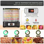 Nictemaw Dörrautomat 400 W mit 8 Tabletts – Temperaturregler 35–70°C für Obst, Gemüse & Fleisch – Bild 5