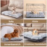 EHEYCIGA Hundebett 75x50cm mit Plüsch & rutschfester Unterseite – Waschbares Hundekissen für kleine Hunde – Bild 6