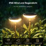 JOYCREATOR 6er Set Solarleuchten Garten 1000 mAh – 40 Lumen Warmweiss mit Erdspiss – Bild 3