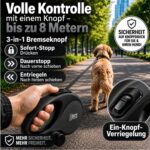 CORTES PETS Rollleine 8M für Hunde bis 50 kg – Ausziehbar mit Kotbeutelhalter & Soft-Grip – Bild 3