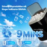 Aigostar Eiswürfelmaschine 1,5L – 9 Eiswürfel in 6 Min, Selbstreinigung & Doppeldeckel – Bild 3