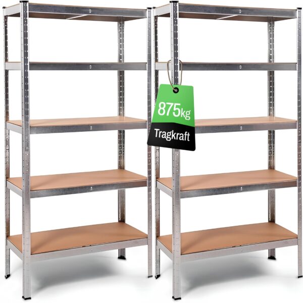 Ondis24 Thomas 2er-Set Schwerlastregal 90x40x180 cm – 875 kg Traglast