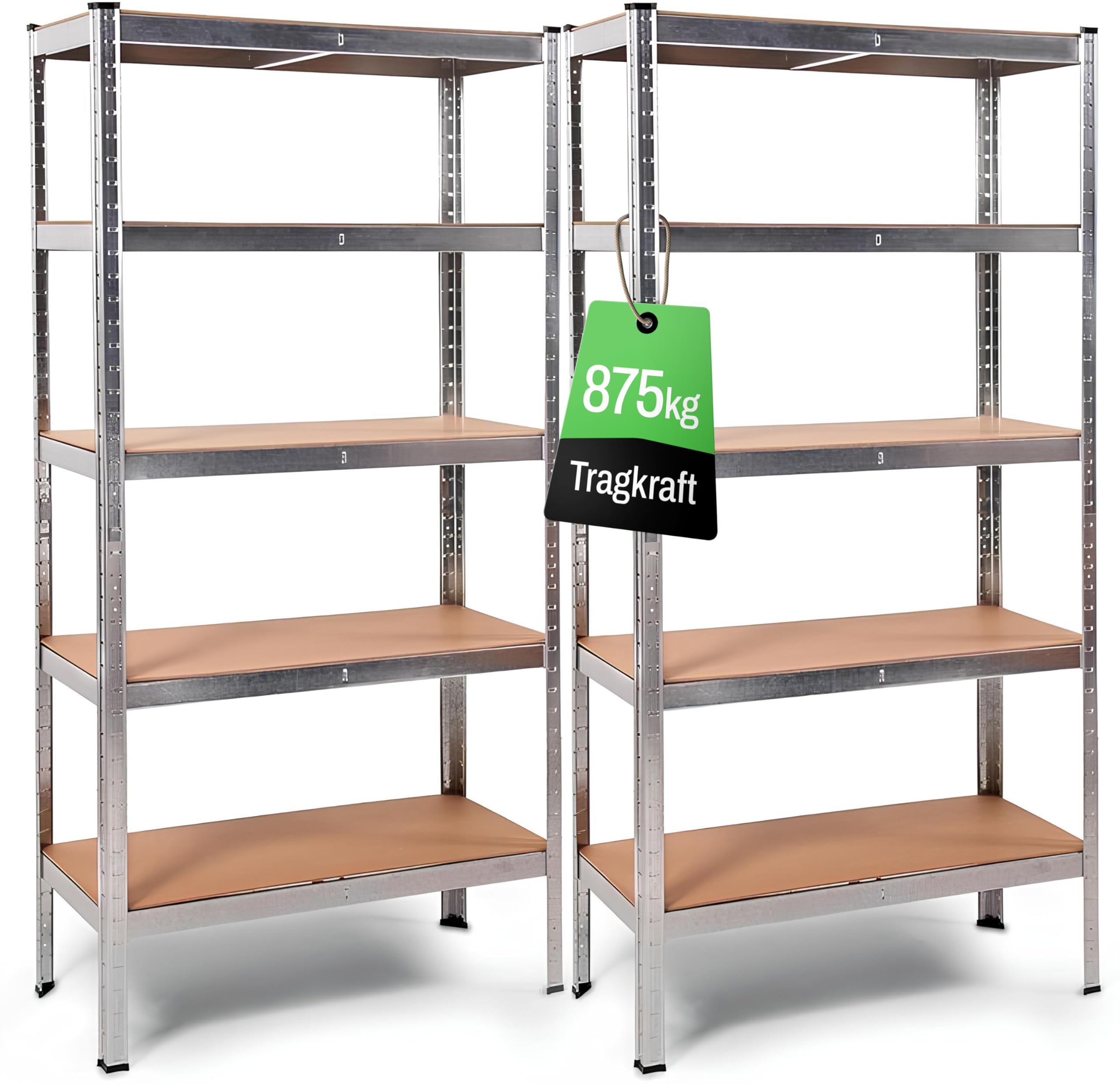 Ondis24 Thomas 2er-Set Schwerlastregal 90x40x180 cm – 875 kg Traglast