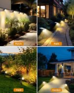 btfarm 8er Set Solarstrahler mit 72 LED – IP65 Gartenleuchten Warmweiss – Bild 5