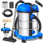 MASKO® Industriestaubsauger 2300W Nass-Trocken mit Push&Clean – Edelstahl Profi-Sauger