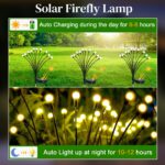 Caldarax 4er Set Firefly Solarlampen – Warmweisse LED Gartenleuchten mit 2 Modi für Aussen – Bild 2