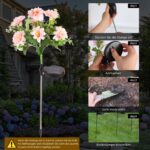 SYAKZK Solarleuchten Dahlie 2er-Set – Warmweisse Gartenbeleuchtung IP65 wetterfest – Bild 5
