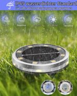 Bzavor 18er Set IP65 Solar Bodenleuchten – 12 LED-Perlen für helle Gartenbeleuchtung – Bild 4