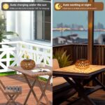 Rayofly 2er Set Rattan Solar-Laternen – Wetterfeste Boho Gartendeko mit Auto-Funktion – Bild 3