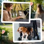 PawHut Hundewagen für grosse & mittelgrosse Hunde – Faltbarer Hundetrolley Dunkelgrau mit Stossdämpfern – Bild 7