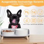 PTOBER Antischlingnapf Hund Keramik erhöht – Doppel-Futternapf für gesundes Fressen – Bild 5