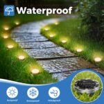 Peasur Solar Bodenleuchten 6er-Set Warmweiß – Automatische Gartenbeleuchtung für Außen – Bild 3