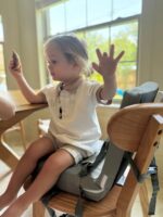 PandaEar Kindersitzerhöhung mit Rückenlehne – Sicherer Booster für Esstisch & Reisen (Grau) – Bild 9