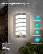 HiBay Außenlampe mit Bewegungsmelder E27 – IP44 Wandleuchte Edelstahl für Eingang & Balkon – Bild 4