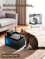 2,2L Katzenbrunnen kabellos mit Bewegungsmelder & LED – Premium Trinkbrunnen für Katzen – Bild 2