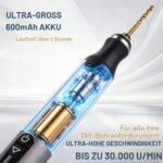 Uolor Elektro-Bohrstift mit 5-Gang bis 30.000 U/min – Präzisions-Handbohrmaschine mit 10 HSS-Bohrern – Bild 5