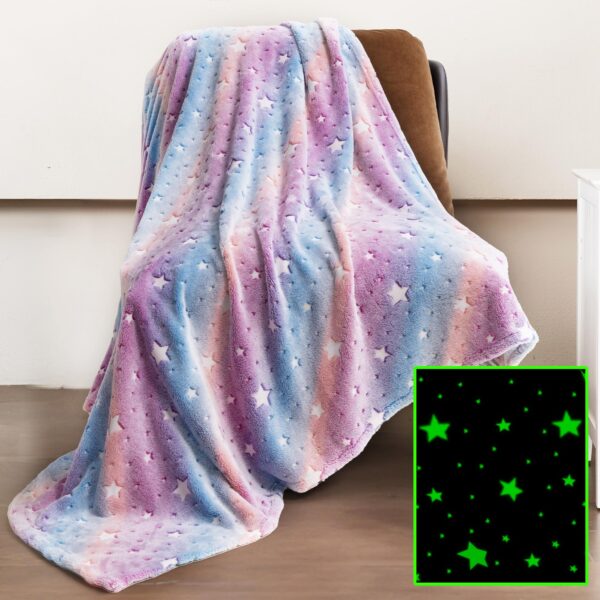 Winthome Kuscheldecke mit Glow-in-the-Dark – Flauschig warm für Kinder & Babys
