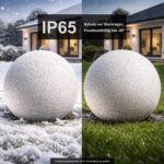 trendlights24 Stone IP65 Kugelleuchte 3er Set 20+30+40 cm – LED Gartenleuchte mit Naturstein-Optik – Bild 4