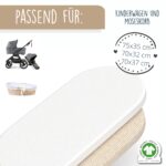 mimaDu 2er Set Spannbettlaken 75x35 cm – Bio-Baumwolle GOTS für Kinderwagen & Moseskorb – Bild 3