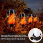 LQWELL Solarfackeln 8er Set mit 12 LED – Flammeneffekt Gartenbeleuchtung IP65 wasserdicht – Bild 4