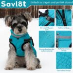 Savlot Hundemantel mit Fleecefutter & integriertem Geschirr – Wasserdichte Winterjacke für Hunde – Bild 4